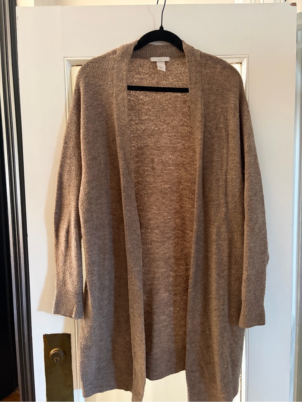 H&M Open-Front Taupe Cardigan Sweater